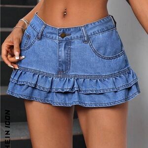 Denim mini skirt